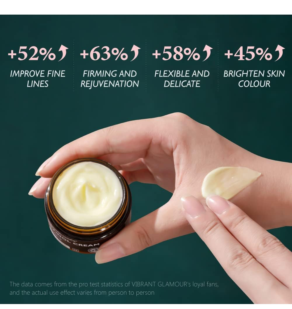 Retinol anti Aging Face Cream & Essence, Vibrant Glamour Aging, Vibrant Glamour Retinol Cream anti Aging, Vibrant Glamour Retinol Cream, Anti-Aging Firming Serum, (Cream), 3.0 Ounce (3 PCS)